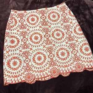 Crochet detailed LOFT mini skirt
